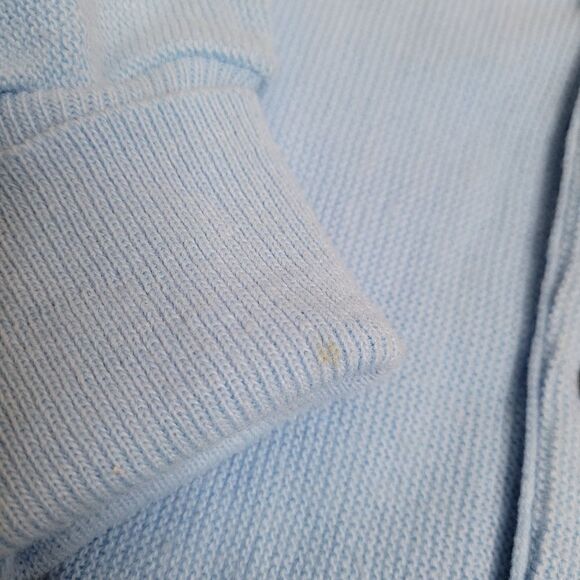 VINTAGE 80s baby blue button up Arnold Palmer v-neck cardigan sweater L - Picture 5 of 8